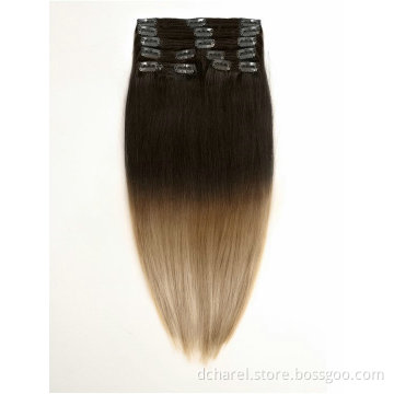 Double Drawn Ombre Clips in/on Hair Extension